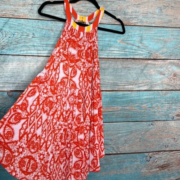 Free People MiMi Tunic Top NWT Lavender Combo Size S Flowy Cut Out Back Halter - Picture 3 of 10